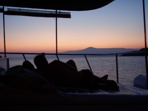 Sunset from the boat