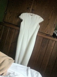 Wedding dress hanging
